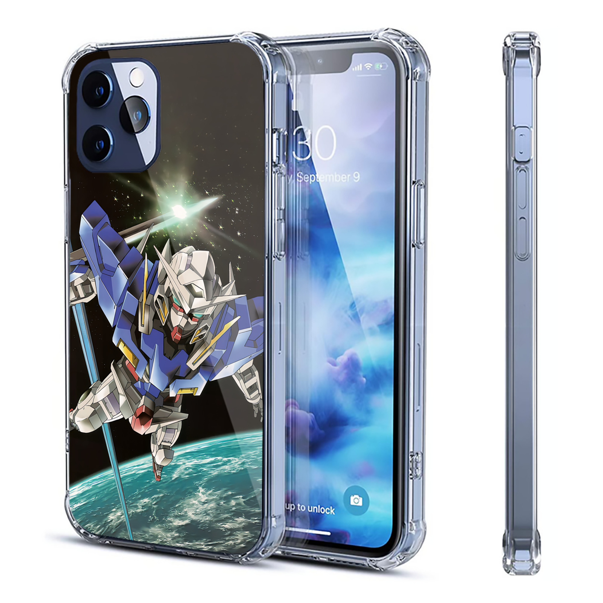 （画像用） 機動戦士ガンダム Mobile Suit Gundam 【iPhone 12シリーズ対応】透明スマホケース（クリアソフトケース）